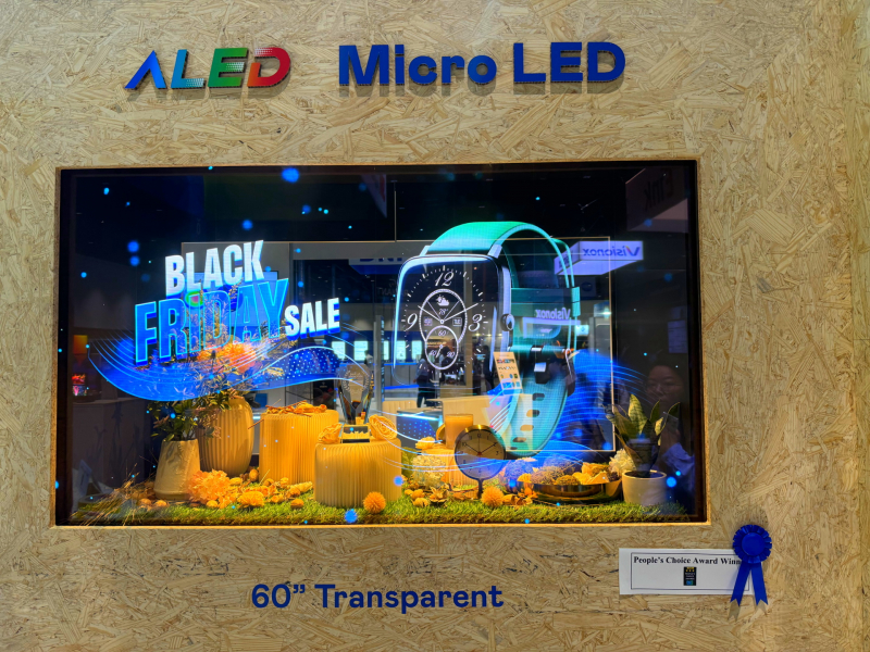 ƴ60͸Micro LEDʾ”Micro LEDӦý”Micro LED͸֮Լ·ӣԿչ޷ƴӼ죬߱600 nitsȫ60%͸ʼNTSC 110%ɫ֣Ӧڸֳ
