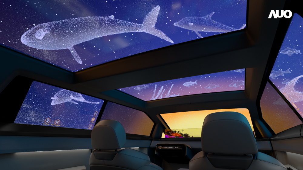 _Smart Cockpit 2025չʾһϵIȘIMicro LED Display HMI QлþȫĻ(Vitrual Sky Canopy)ȫ׶Ȍߴ͸Micro LED @ʾ촰đão߅Hĳʽw